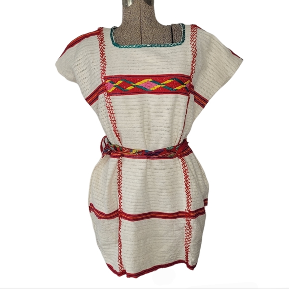 Vintage hand woven Guatemalan huipil dress - Picture 2 of 12